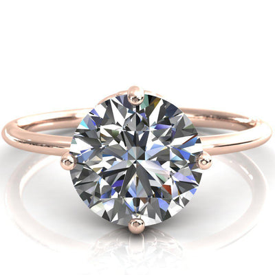 Love Wings Round Moissanite Engagement Ring-Custom-Made Jewelry-Fire & Brilliance ®