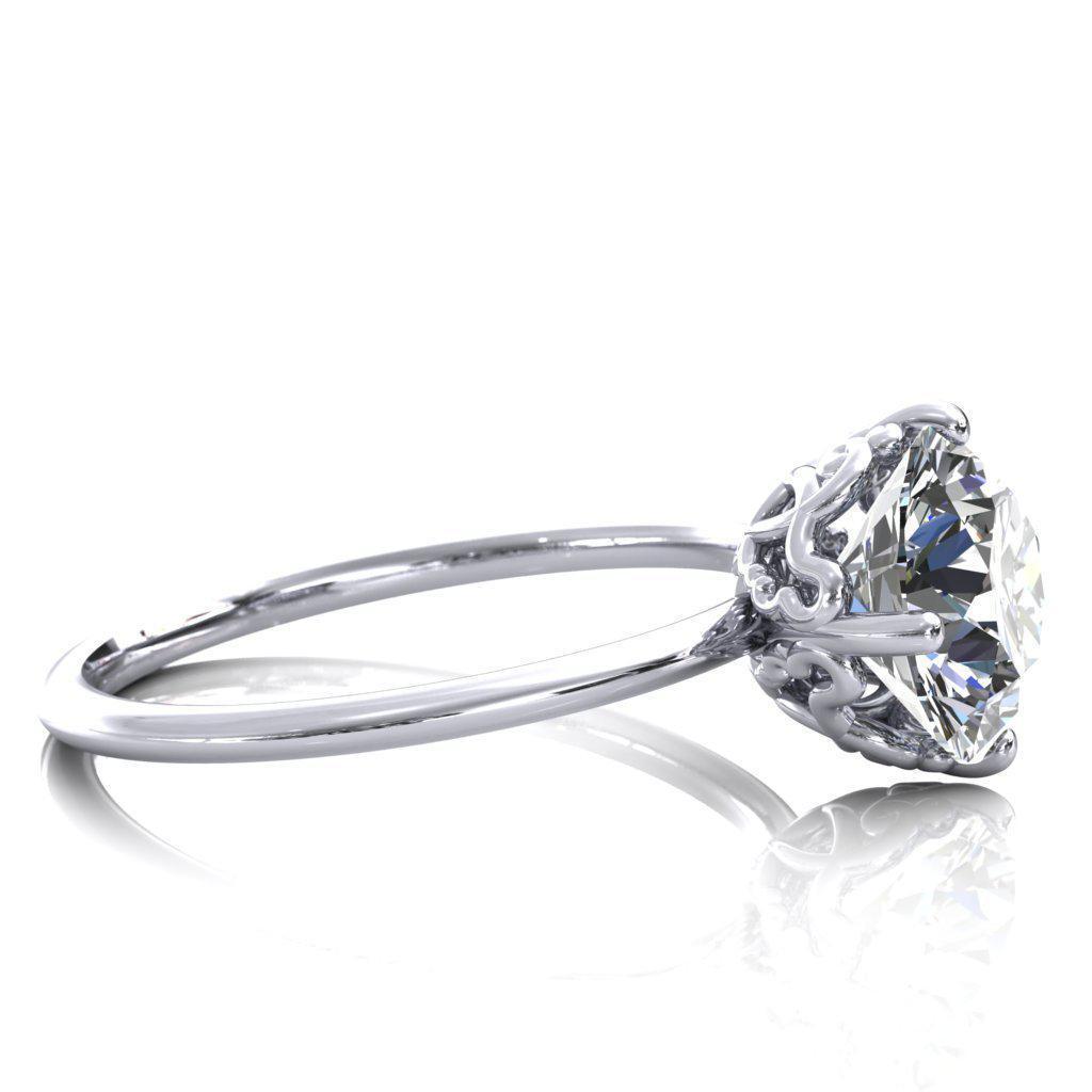 Love Wings Round Moissanite Engagement Ring-Custom-Made Jewelry-Fire & Brilliance ®