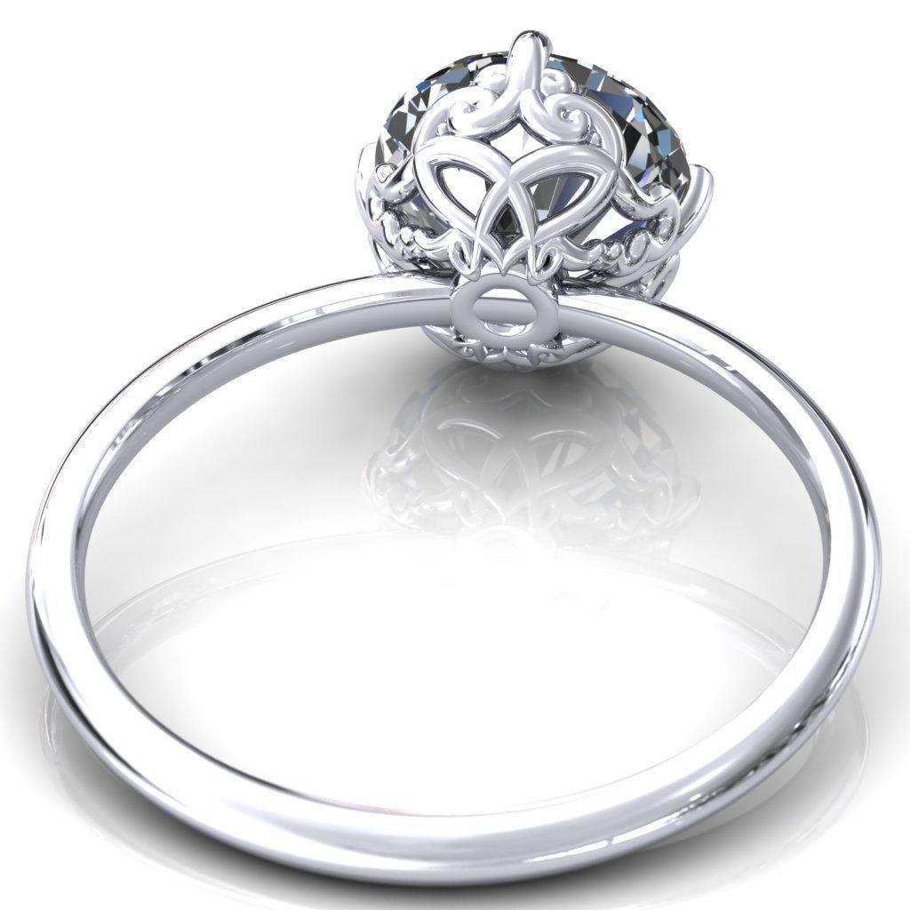 Love Wings Round Moissanite Engagement Ring-Custom-Made Jewelry-Fire & Brilliance ®