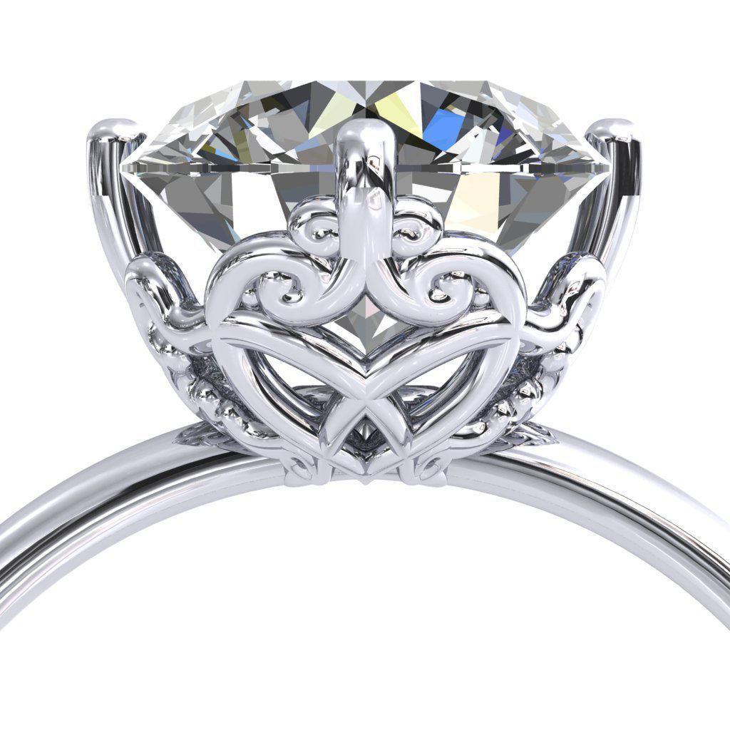 Love Wings Round Moissanite Engagement Ring-Custom-Made Jewelry-Fire & Brilliance ®