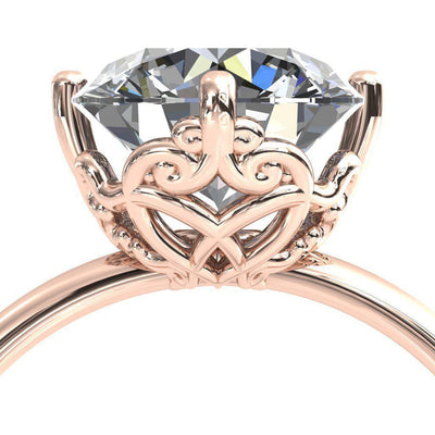 Love Wings Round Moissanite Engagement Ring-Custom-Made Jewelry-Fire & Brilliance ®