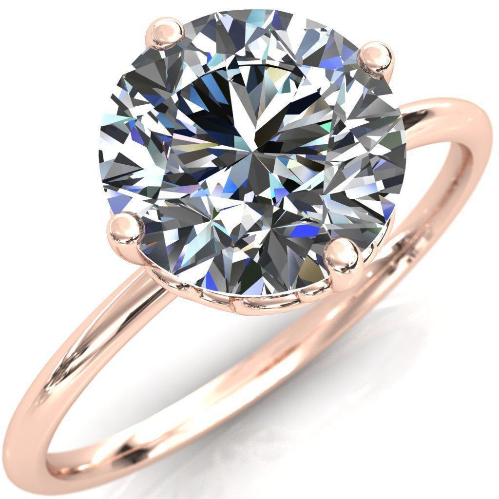 Love Wings Round Moissanite Engagement Ring-Custom-Made Jewelry-Fire & Brilliance ®