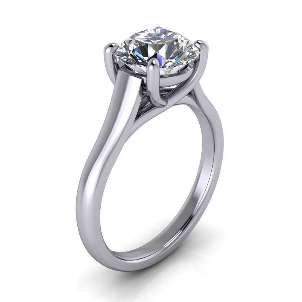 Lucerme Round Moissanite 4 Prong Solitaire Ring-Custom-Made Jewelry-Fire & Brilliance ®
