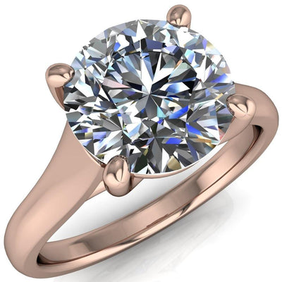 Lucerme Round Moissanite 4 Prong Solitaire Ring-Custom-Made Jewelry-Fire & Brilliance ®