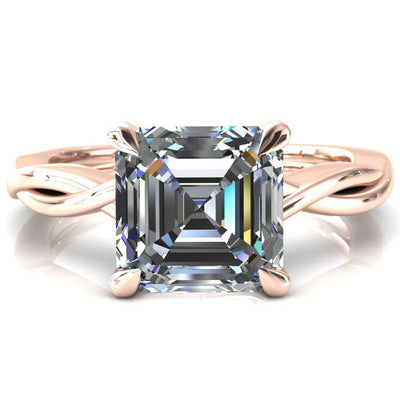 Lucia Asscher Moissanite 4 Claw Prong 1/2 Infinity Solitaire Ring Engagement Ring-FIRE & BRILLIANCE