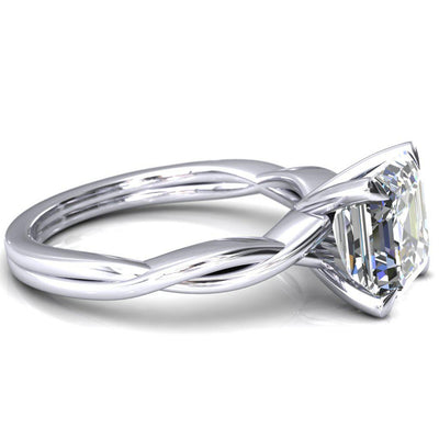 Lucia Asscher Moissanite 4 Claw Prong 1/2 Infinity Solitaire Ring Engagement Ring-FIRE & BRILLIANCE
