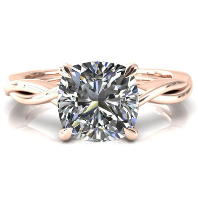 Lucia Cushion Moissanite 4 Claw Prong 1/2 Infinity Solitaire Ring Engagement Ring-FIRE & BRILLIANCE