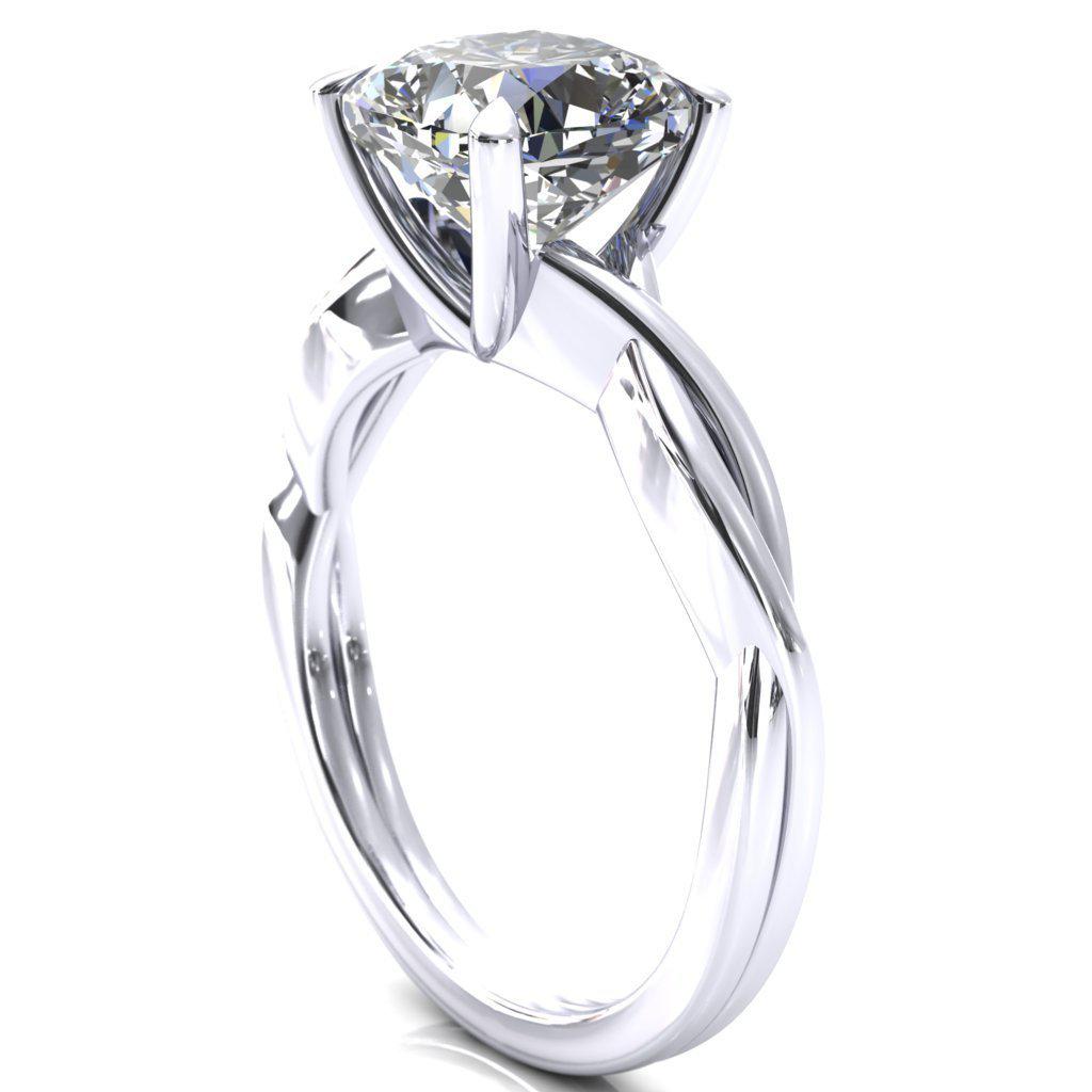 Lucia Cushion Moissanite 4 Claw Prong 1/2 Infinity Solitaire Ring Engagement Ring-FIRE & BRILLIANCE