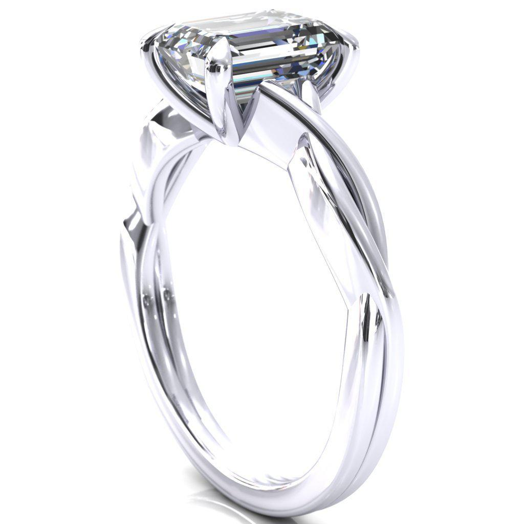 Lucia Emerald Moissanite 4 Claw Prong 1/2 Infinity Solitaire Ring Engagement Ring-FIRE & BRILLIANCE