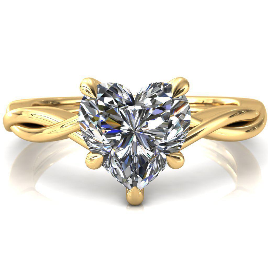 Lucia Heart Moissanite 5 Claw Prong 1/2 Infinity Solitaire Ring Engagement Ring-FIRE & BRILLIANCE