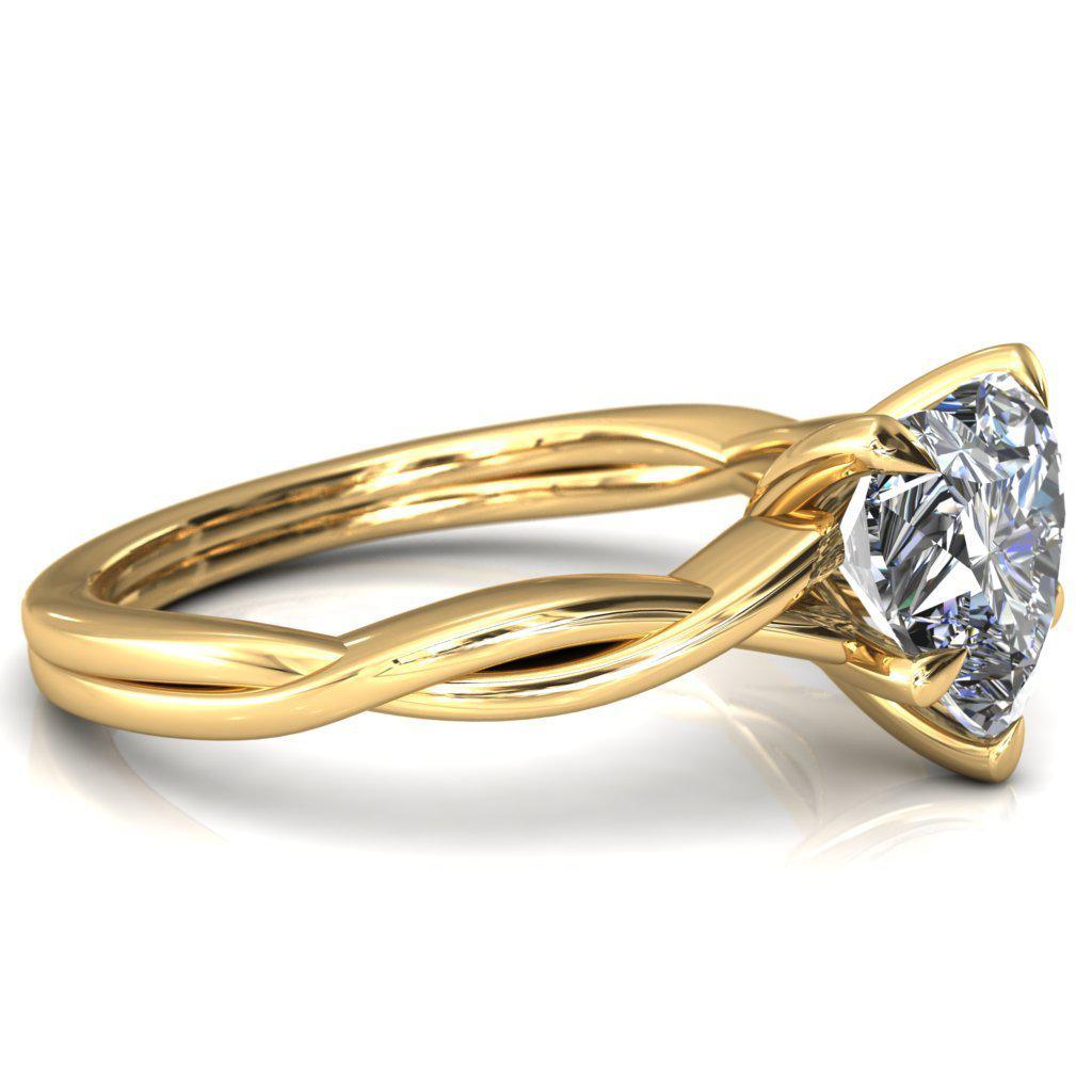 Lucia Heart Moissanite 5 Claw Prong 1/2 Infinity Solitaire Ring Engagement Ring-FIRE & BRILLIANCE