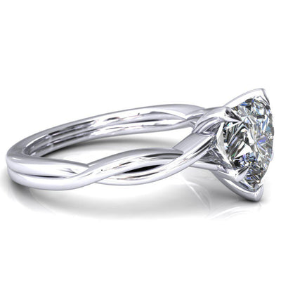 Lucia Heart Moissanite 5 Claw Prong 1/2 Infinity Solitaire Ring Engagement Ring-FIRE & BRILLIANCE