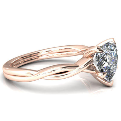 Lucia Heart Moissanite 5 Claw Prong 1/2 Infinity Solitaire Ring Engagement Ring-FIRE & BRILLIANCE