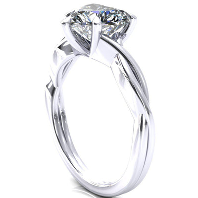 Lucia Heart Moissanite 5 Claw Prong 1/2 Infinity Solitaire Ring Engagement Ring-FIRE & BRILLIANCE