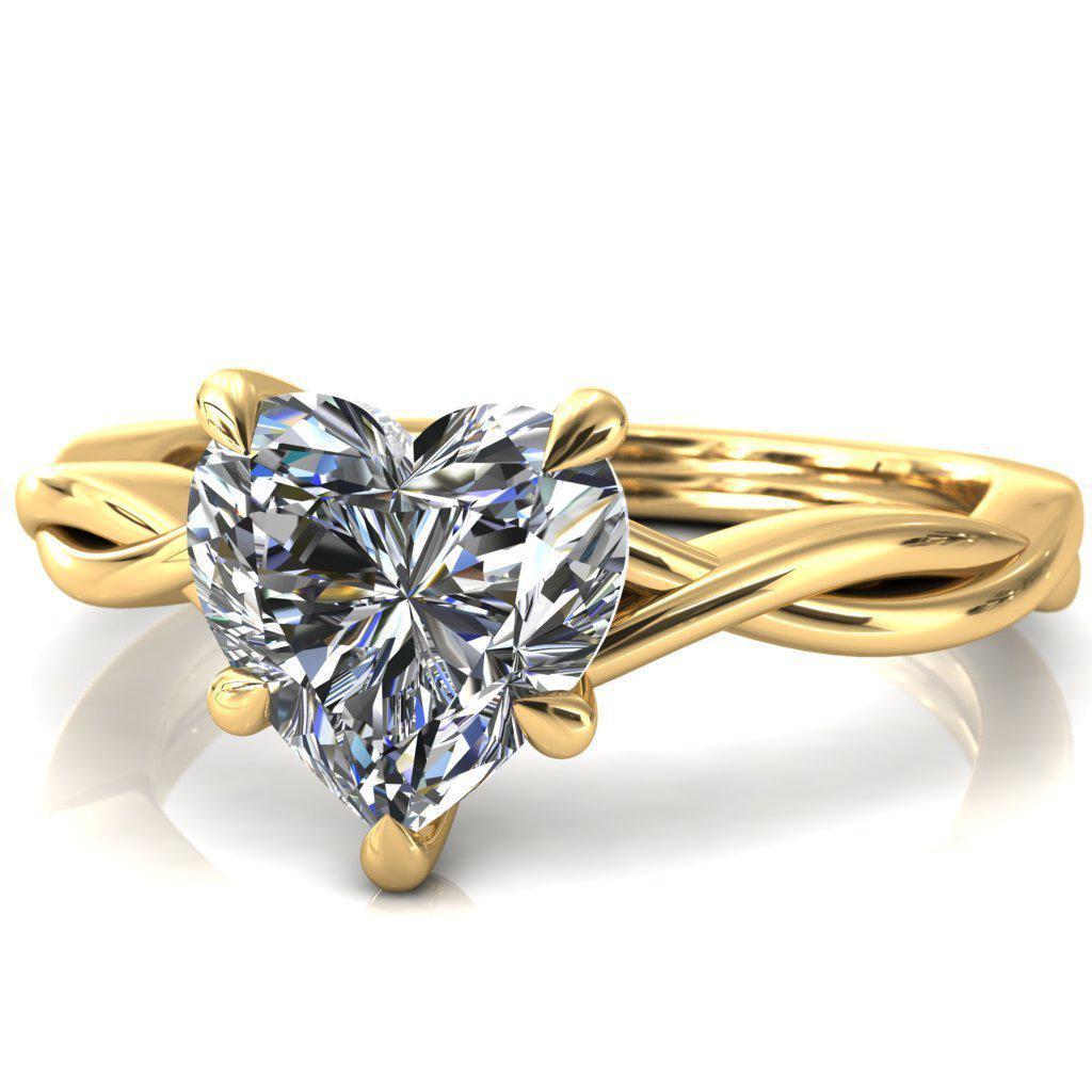 Lucia Heart Moissanite 5 Claw Prong 1/2 Infinity Solitaire Ring Engagement Ring-FIRE & BRILLIANCE