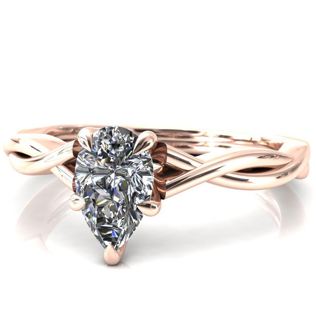 Lucia Pear Moissanite 5 Claw Prong 1/2 Infinity Solitaire Ring Engagement Ring-FIRE & BRILLIANCE