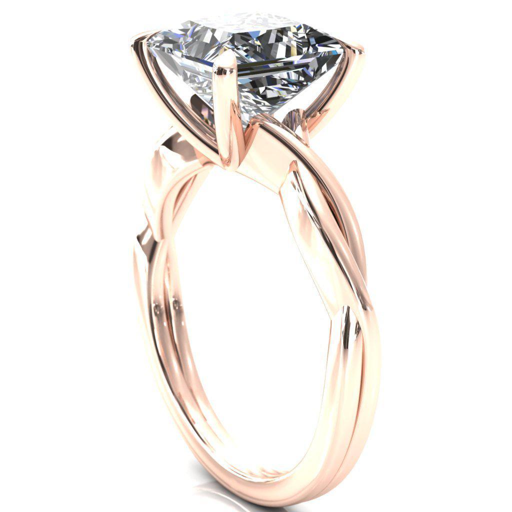 Lucia Princess/Square Moissanite 4 Claw Prong 1/2 Infinity Solitaire Ring Engagement Ring-FIRE & BRILLIANCE