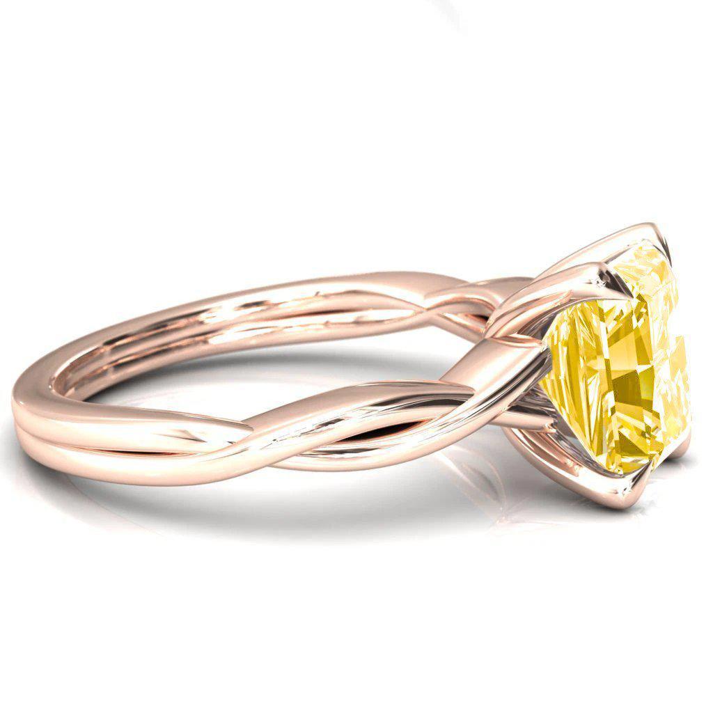 Lucia Radiant Canary Yellow 4 Claw Prong 1/2 Infinity Solitaire Ring Engagement Ring-FIRE & BRILLIANCE