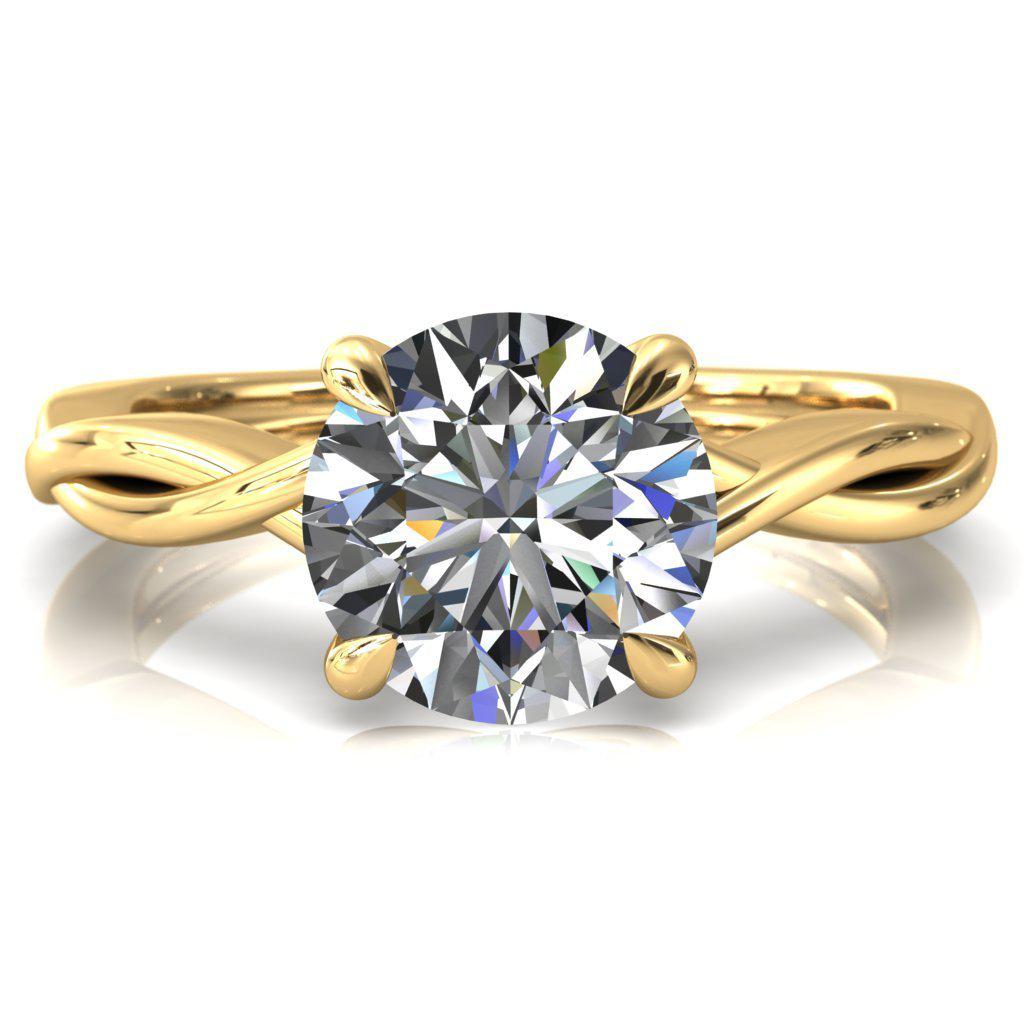 Lucia Round Moissanite 4 Claw Prong 1/2 Infinity Solitaire Ring Engagement Ring-FIRE & BRILLIANCE