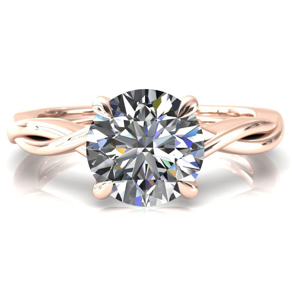 Lucia Round Moissanite 4 Claw Prong 1/2 Infinity Solitaire Ring Engagement Ring-FIRE & BRILLIANCE