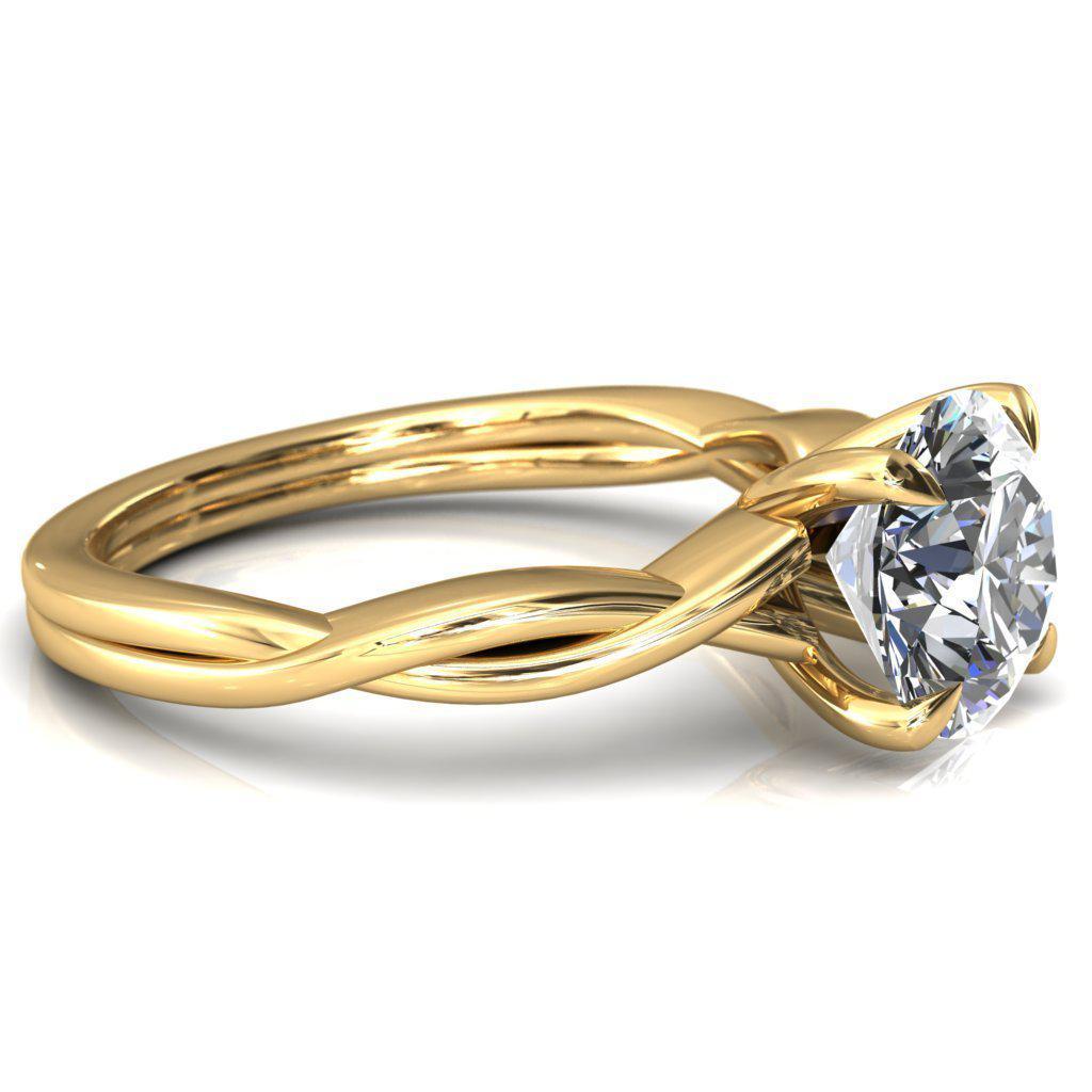 Lucia Round Moissanite 4 Claw Prong 1/2 Infinity Solitaire Ring Engagement Ring-FIRE & BRILLIANCE