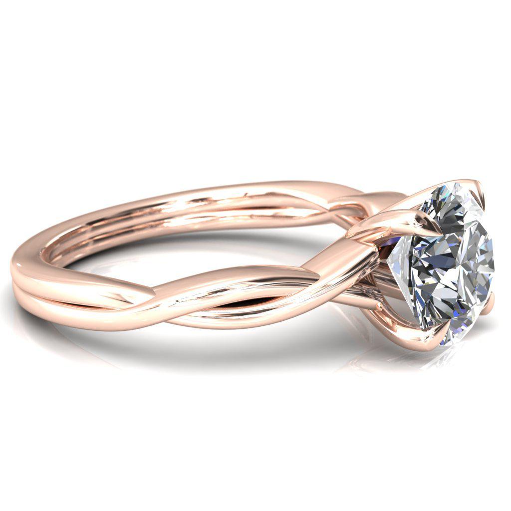 Lucia Round Moissanite 4 Claw Prong 1/2 Infinity Solitaire Ring Engagement Ring-FIRE & BRILLIANCE