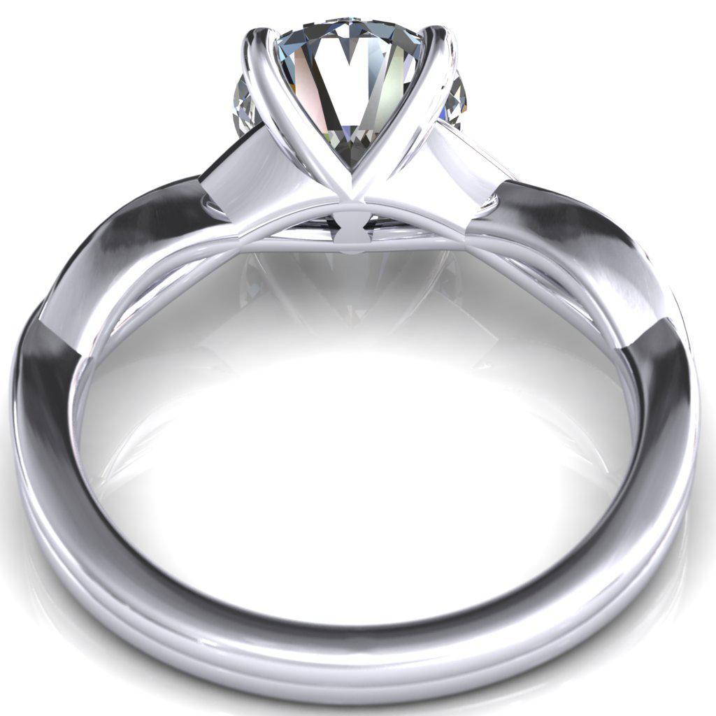 Lucia Round Moissanite 4 Claw Prong 1/2 Infinity Solitaire Ring Engagement Ring-FIRE & BRILLIANCE