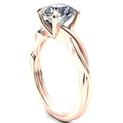 Lucia Round Moissanite 4 Claw Prong 1/2 Infinity Solitaire Ring Engagement Ring-FIRE & BRILLIANCE