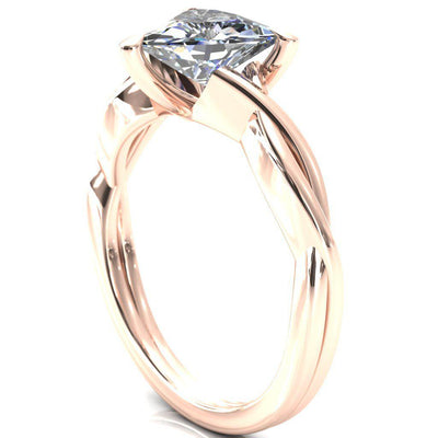 Lucia Trillion Moissanite 3 Claw Prong 1/2 Infinity Solitaire Ring Engagement Ring-FIRE & BRILLIANCE