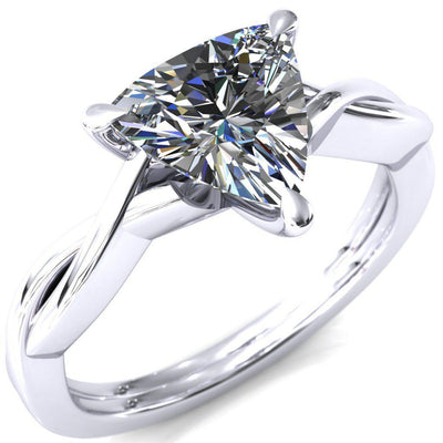 Lucia Trillion Moissanite 3 Claw Prong 1/2 Infinity Solitaire Ring Engagement Ring-FIRE & BRILLIANCE