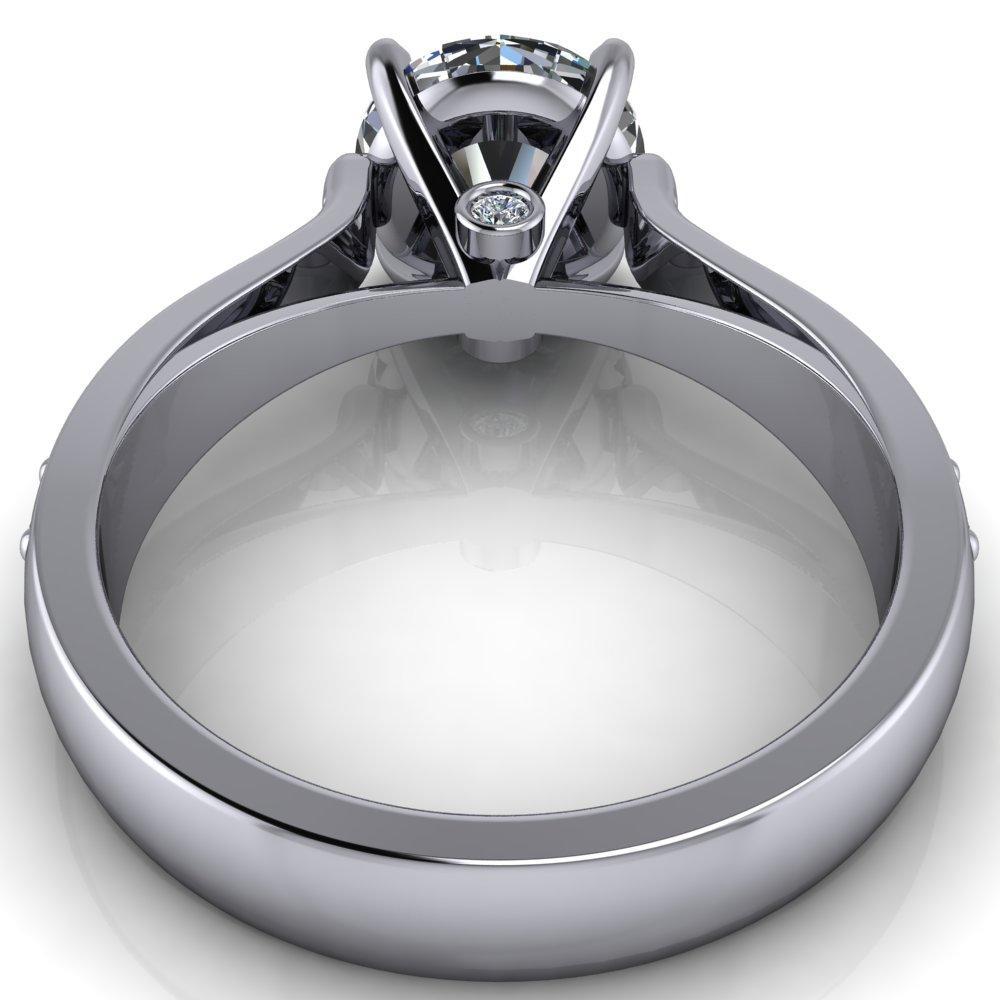 Lupine Round Moissanite 4 Prong Split Shank Cathedral Engagement Ring-Custom-Made Jewelry-Fire & Brilliance ®