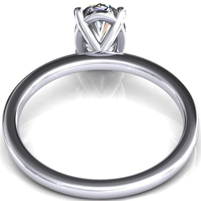 Lyla Oval Moissanite 4 Claw Prong Single Rail Solitaire Ring-Custom-Made Jewelry-Fire & Brilliance ®