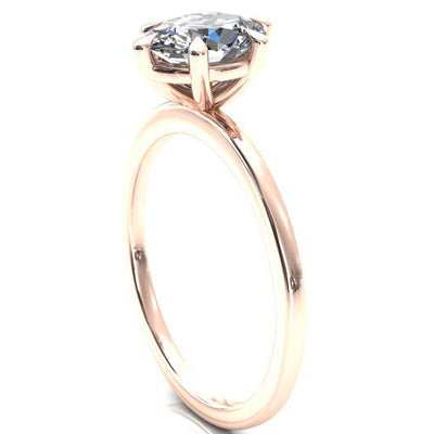 Lyla Oval Moissanite 6 Claw Prong Single Rail Solitaire Ring-Custom-Made Jewelry-Fire & Brilliance ®