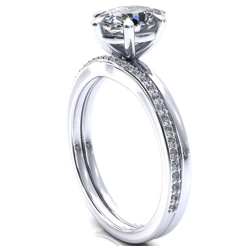 Lyla Oval Moissanite 6 Claw Prong Single Rail Solitaire Ring-Custom-Made Jewelry-Fire & Brilliance ®