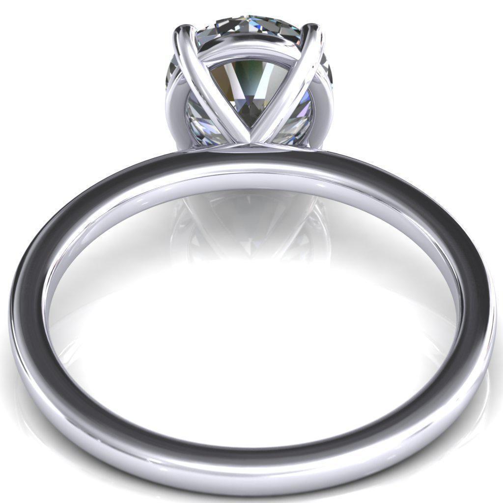 Lyla Round Moissanite 4 Claw Prong Single Rail Solitaire Ring-Custom-Made Jewelry-Fire & Brilliance ®