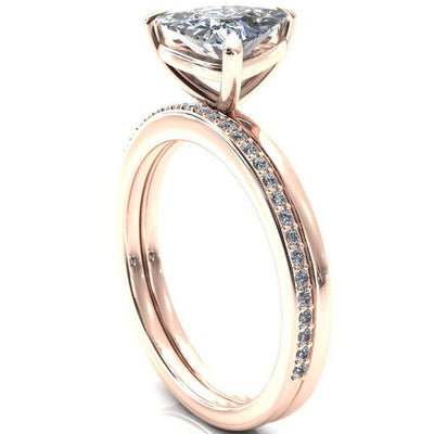 Lyla Trillion Moissanite 3 Claw Prong Single Rail Solitaire Ring-Custom-Made Jewelry-Fire & Brilliance ®