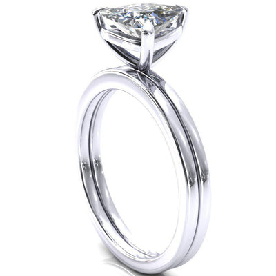 Lyla Trillion Moissanite 3 Claw Prong Single Rail Solitaire Ring-Custom-Made Jewelry-Fire & Brilliance ®