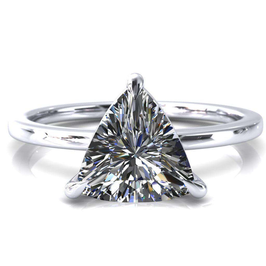 Lyla Trillion Moissanite 3 Claw Prong Single Rail Solitaire Ring-Custom-Made Jewelry-Fire & Brilliance ®