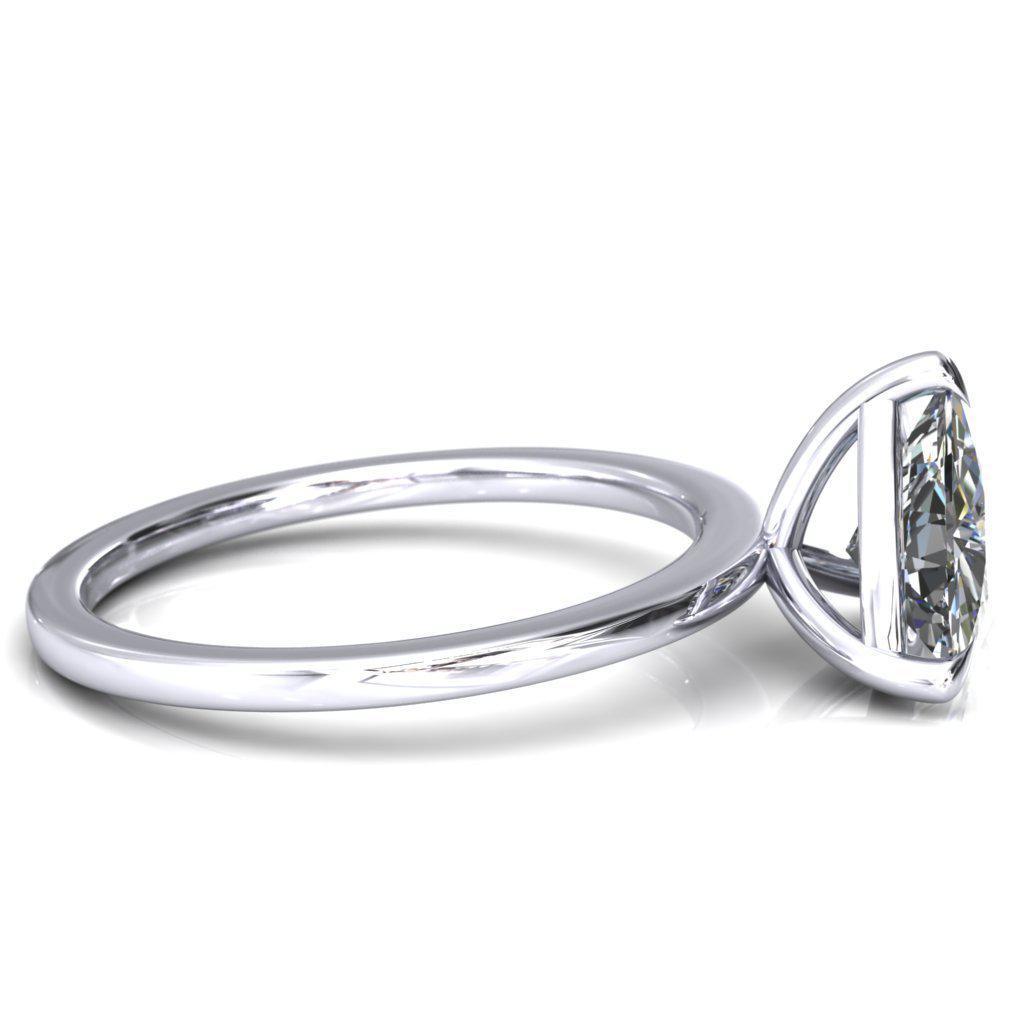 Lyla Trillion Moissanite 3 Claw Prong Single Rail Solitaire Ring-Custom-Made Jewelry-Fire & Brilliance ®