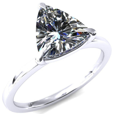 Lyla Trillion Moissanite 3 Claw Prong Single Rail Solitaire Ring-Custom-Made Jewelry-Fire & Brilliance ®