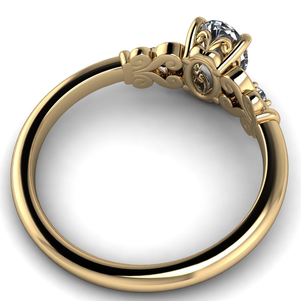 Madeleine Oval Moissanite Heart Flower Shank Engagement Ring-Custom-Made Jewelry-Fire & Brilliance ®