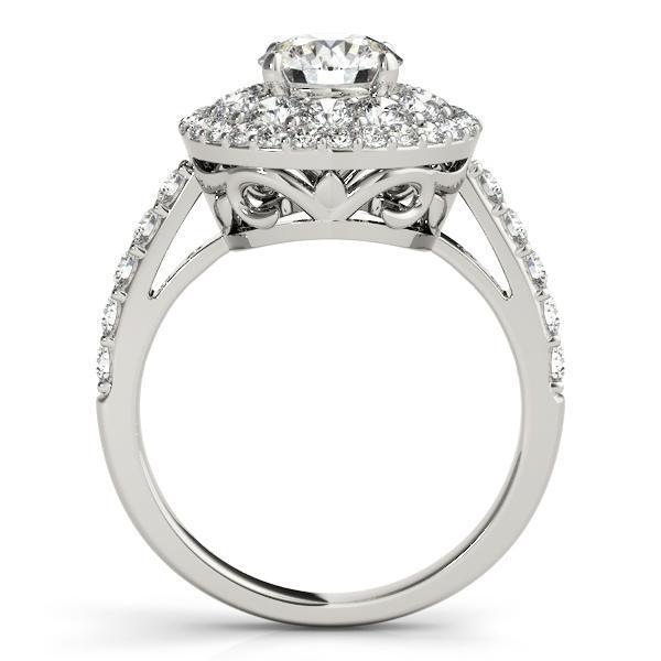 Magdala Round Moissanite Double Diamond Halo Engagement Ring-Custom-Made Jewelry-Fire & Brilliance ®