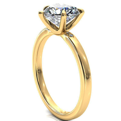 Maise Heart Moissanite 5 Prong Diamond Accent Engagement Ring-FIRE & BRILLIANCE