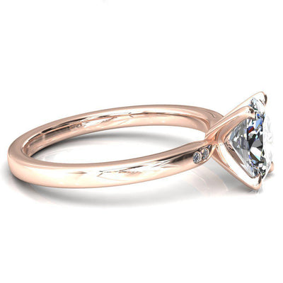 Maise Oval Moissanite 4 Prong Diamond Accent Engagement Ring-FIRE & BRILLIANCE