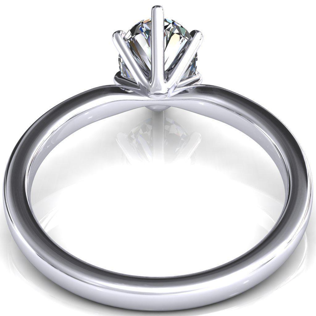 Maise Oval Moissanite 6 Prong Diamond Accent Engagement Ring-FIRE & BRILLIANCE