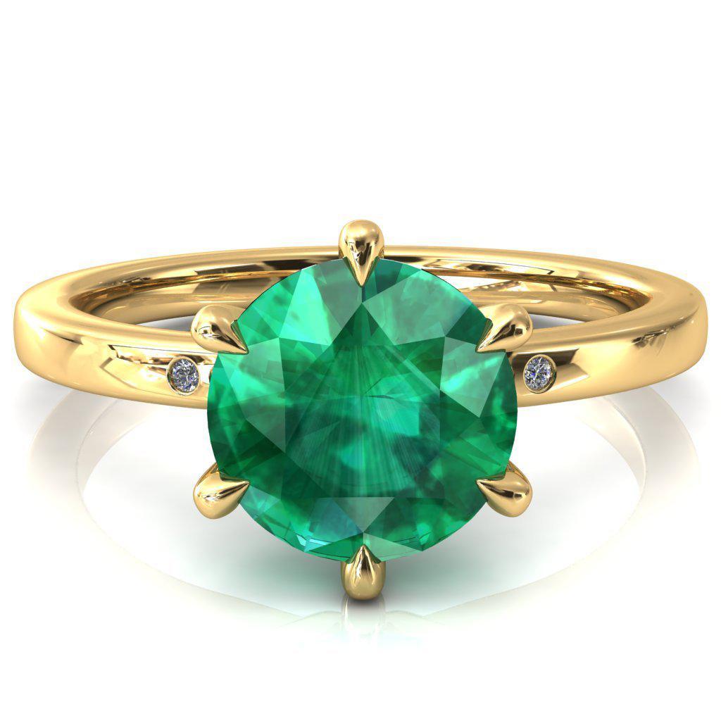 Buy Natural Emerald Engagement Ring in 14k Solid Gold | Chordia Jewels