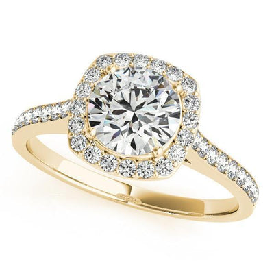 Majesty Round Moissanite Halo Engagement Ring-Custom-Made Jewelry-Fire & Brilliance ®