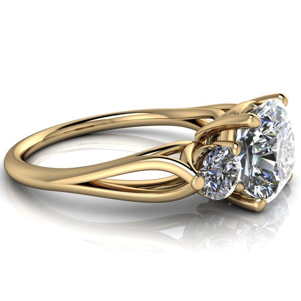Marianna Cushion Moissanite Side Under Bezel Split Shank Engagement Ring-Custom-Made Jewelry-Fire & Brilliance ®