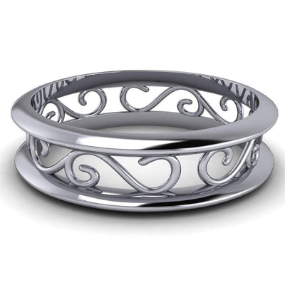 Marie Classic Pattern Design Filigree Eternity Wedding Band-Wedding and Anniversary Bands-Fire & Brilliance ®