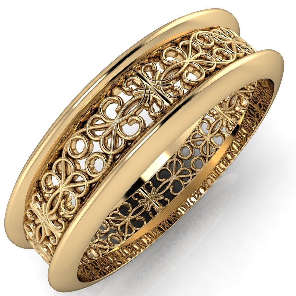 Marie Pattern Design Filigree Eternity Wedding Band-Wedding and Anniversary Bands-Fire & Brilliance ®